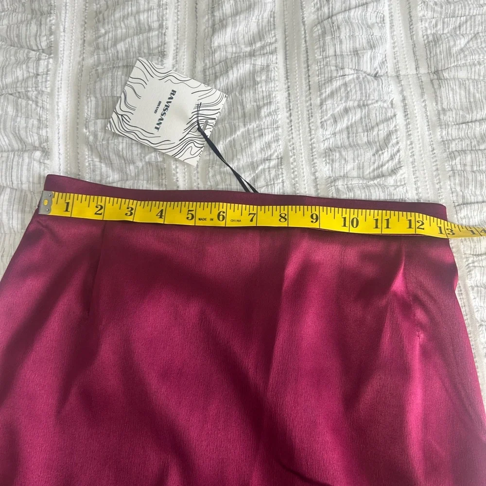 NWT Custom Made Satin MIDI  Skirt - Picture 4 of 8